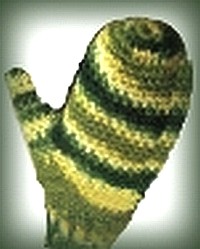 crocheted mittens