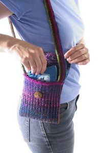 knitted mosaic shoulder bag