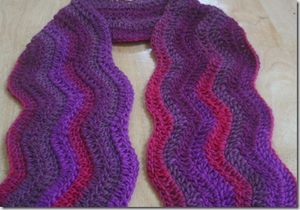ripple wave crocheted scarf