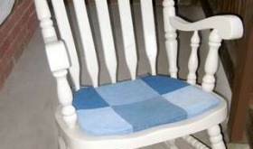 patchwork denim rocking chair pad