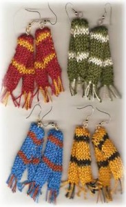 mini knitted scarf earrings