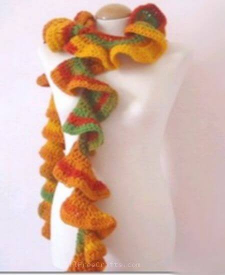 multicolored spiral scarf