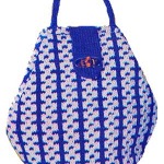 two color knitted hand bag