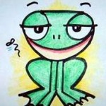 cartoon drawing of a frog