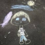 chalk picture of a girl