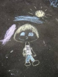 chalk picture of a girl