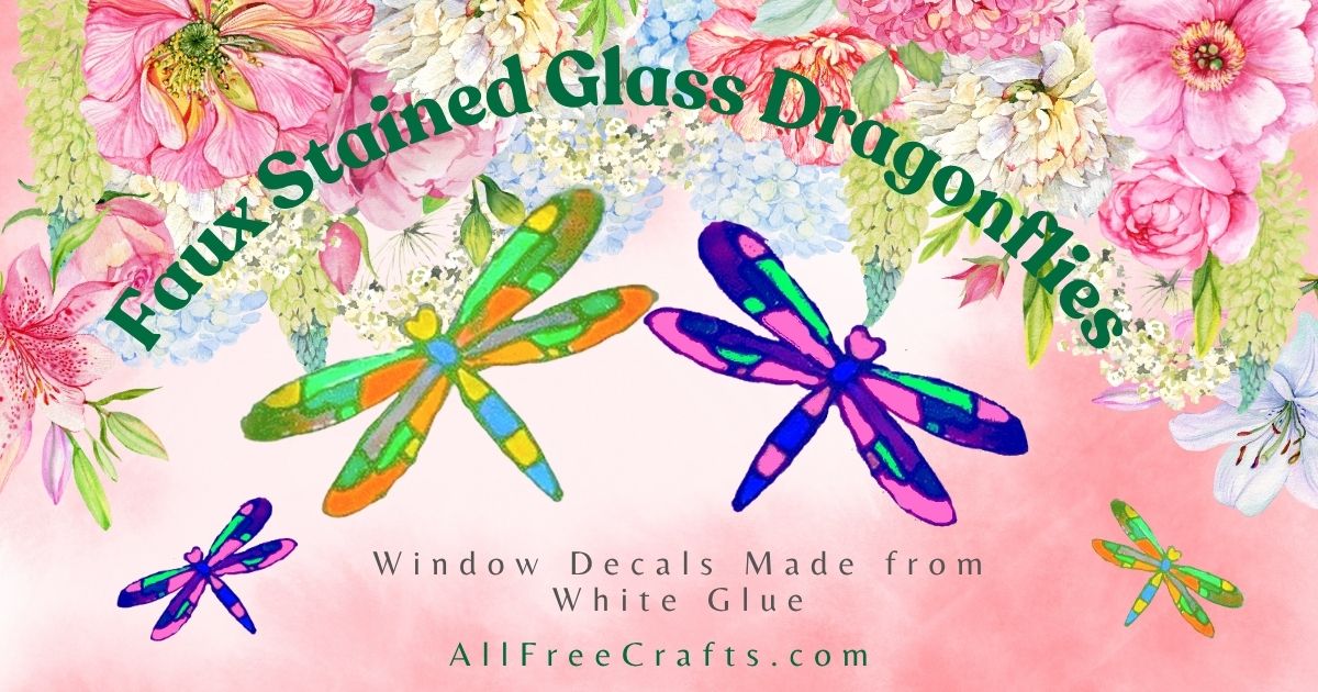 easy to make faux dragonfly window decals