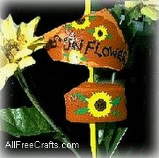 clay pot shards plant markers