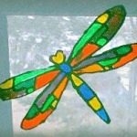 faux stained glass dragonfly