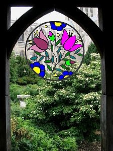 faux stained glass window