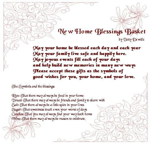 home blessings basket poem
