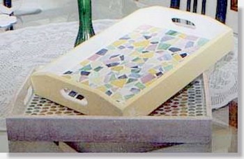 stained glass mosaic tray