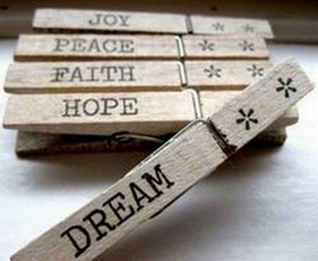 Inspirational Stamped Clothespins - Around the House - All Free Crafts