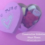 painted conversation heart box with alphabet stamps