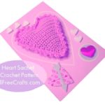 crocheted heart sachet