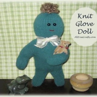 glove doll made from a pair of knit gloves