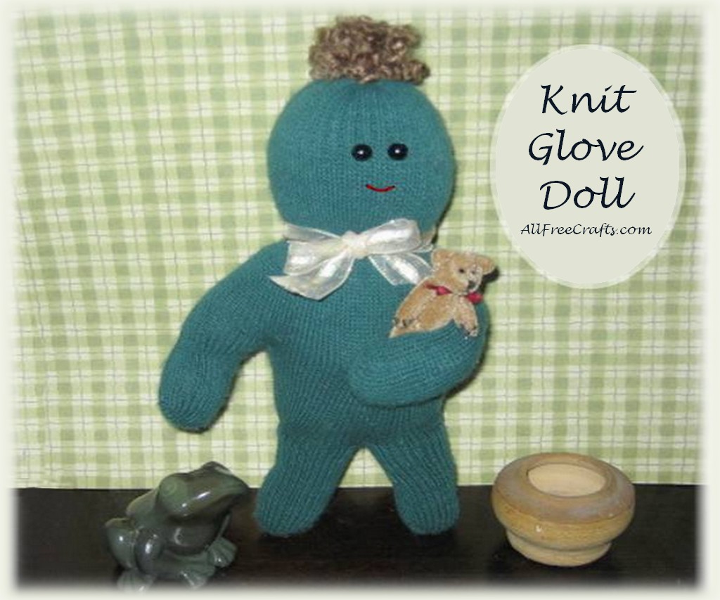 glove doll made from a pair of knit gloves