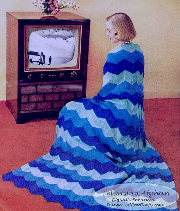 free crochet Television Afghan pattern