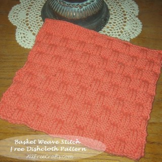 Basket Weave Knitted Dishcloth