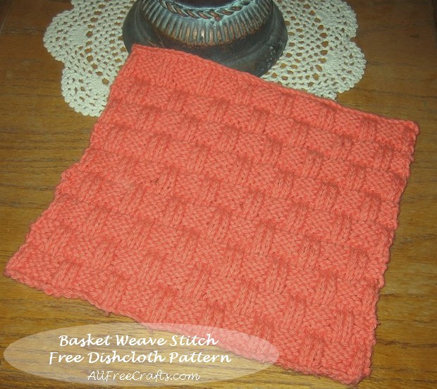 Basket Weave Dishcloth Knitting Pattern Free