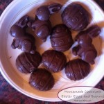 homemade chocolate Easter eggs and bunnies