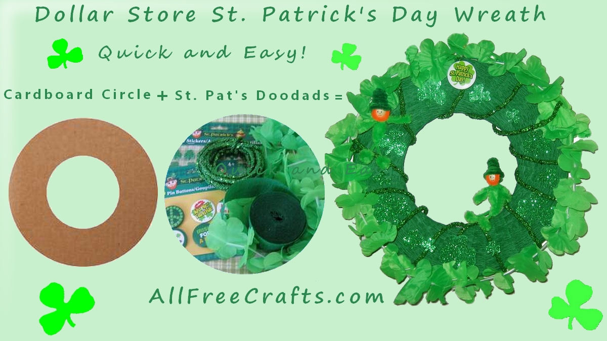 St. Patrick's Day DIY dollar store wreath