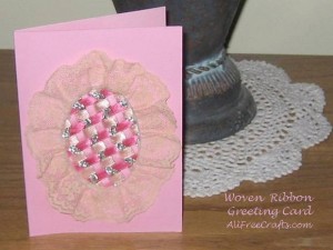 Homemade Woven Ribbon Greeting Card