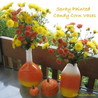 recycled candy corn vases
