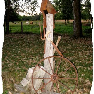 rusty tools garden art