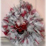 paper tablecloth and coat hanger wreath