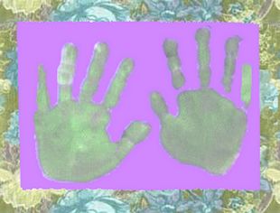 hand print keepsake framed