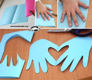 heart felt hand print greeting card