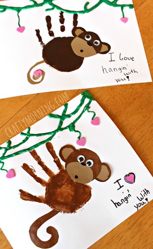 monkey hand print art