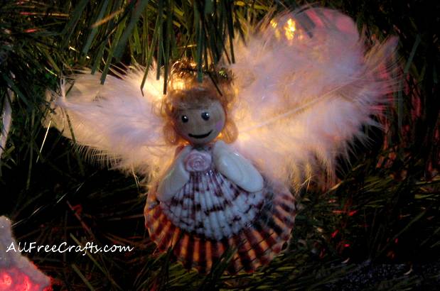 homemade seashell angel