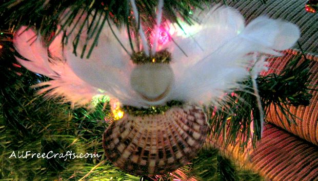 homemade seashell angel