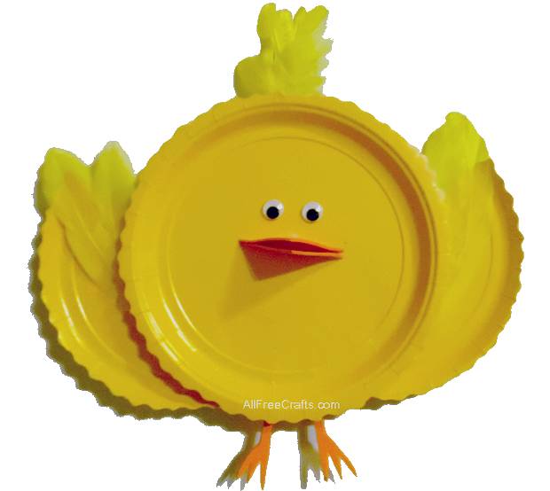 finished paper plate spring chick