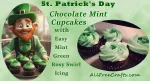 St Patrick's Day chocolate cupcakes with mint green rose swirl frosting