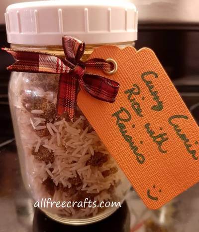 curry cumin rice mix in a jar