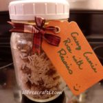 curry cumin rice with raisins mix shown in a mason jar