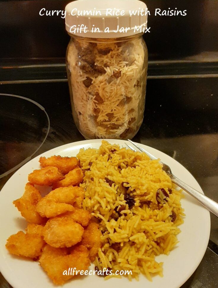 curry cumin rice with raisins jar mix