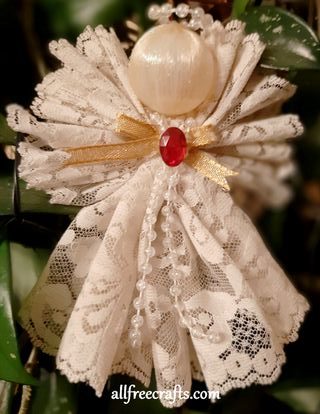 hanging lace ribbon angel