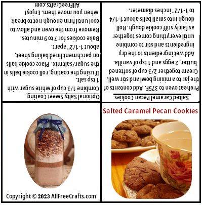 free printable label for salted caramel pecan cookies jar mix