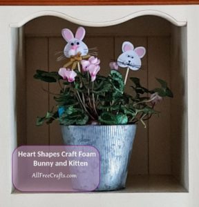 craft foam heart shaped bunny