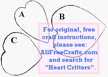 pattern for three heart shapes