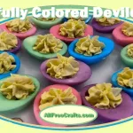deviled eggs colored in blue, green, purple and pink
