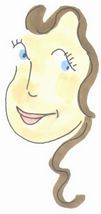 smiling woman's cartoon face