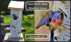 faux birch bark bluebird house