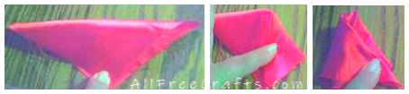 fabric rosebud folds