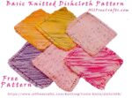 six hand knitted dishcloths is many colors
