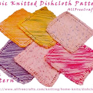 six hand knitted dishcloths is many colors